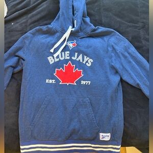 Roots Blue Knit Sweater with White Stripes
